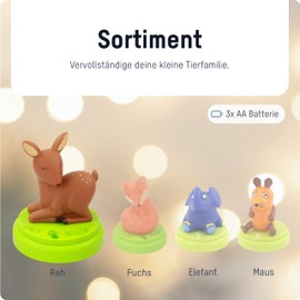 ANSMANN LED Nachtlicht „Reh“ – extra sanft leuchtendes Schlummerlicht mit Touch Sensor & Timer - Ideal als Einschlafhilfe Schlaflicht Stilllicht Nachtlampe für Kinderzimmer, Nachttisch, etc.