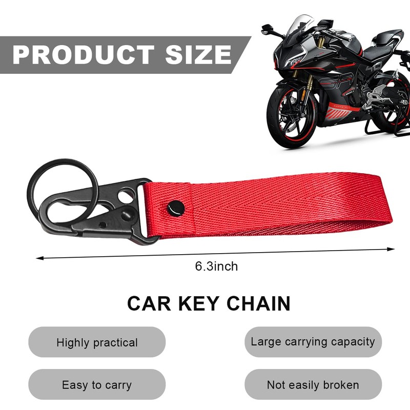 ZNDAW Motorcycle Keychain, Fabric Multifunctional Motorcycle Key Chain Holder, Anti-Lost