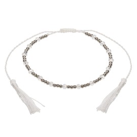 Stands Out, Supplying Outstanding Gifts Womens Girls Adjustable White Braided Anklet Ankle Bracelet With Crystal Bead Charms