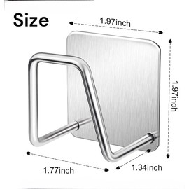 4pcs of Adhesive Sponge Holder for Kitchen Sink, Storage Drain Rack Stand for Scratch Scrub Dishcloth Dishrag Steel SUS304 Stainless Steel Scrubber Hanger Sink Caddy Accessories no Drilling
