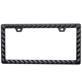 Sgooky 3D License Plate Frame Lasso Pattern License Plate Holder with Extra Heavy Powder Coating (1, Black)