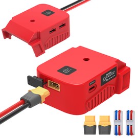 Azocek Multi-Functional USB Charger Adapter & 18V Battery Adapter Compatible with 18V Battery, with 2 USB Ports & 1 Type-C Fast Charging Ports, with DC XT60 Port for DIY(2-Pack)