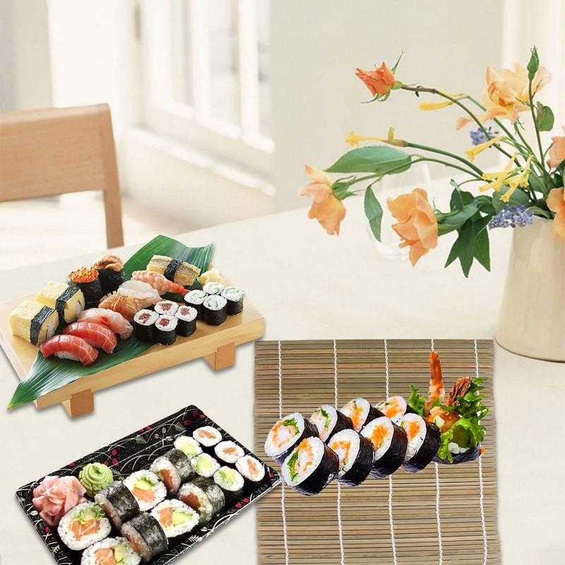 Sushi Mat Bamboo - Natural Bamboo Sushi Rolling Mat -