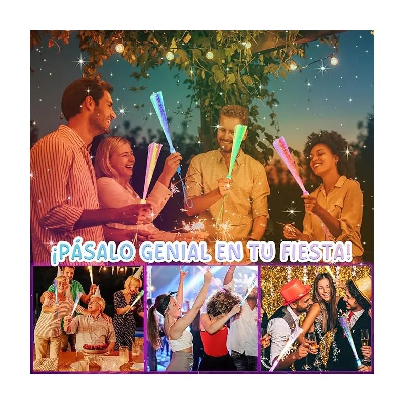 Fiesta Electrónica Varita Fibra Óptica Celebración Neon 28pz
