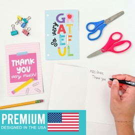 Hadley Designs Hadley Designs 24 Teacher Appreciation Cards in Bulk C 6 Assorted Cute Teacher Thank You Cards with Envelopes for Appreciation Gifts, Students, & End-of-Year Thank You Notes (Doodle School)