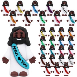 Bememo Mini Black Jesus Little Black Tiny Jesus Bulk to Hide and Seek Religious Party Favors Sunday Christian Gifts(25 Pcs)