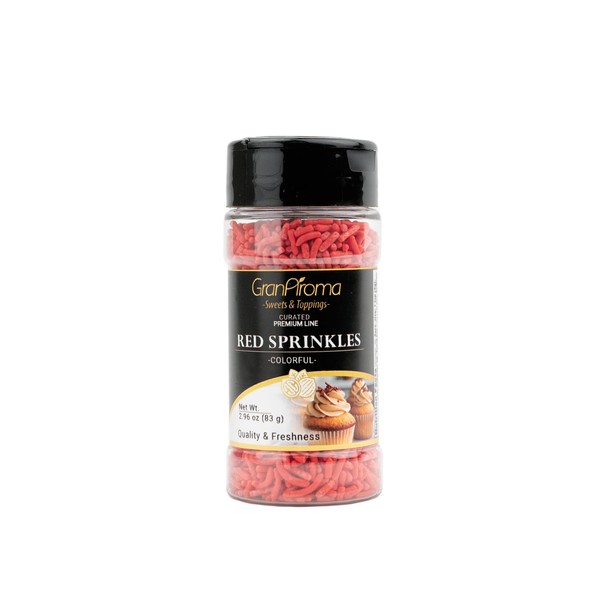 GranAroma Red Soft Sprinkles, Bright Decorative Topping, Festive and Fun