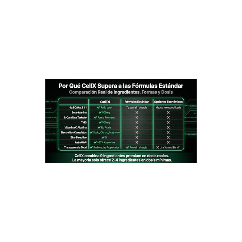Cellx Post Workout Suplemento Deportivo Bcaas Beta Alanina Carnitina Magnesio