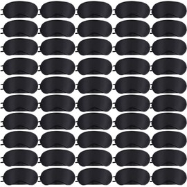 JEFFOUOO Pack of 50 Sleeping Mask, Eye Mask, Sleep Blindfold, Portable Sleeping Mask with Nose Pad, Blindfold Eye Cover for Women Men Sleep Game Travel (Black)