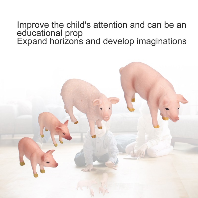 Simulation Farm Pig Animals Model Figures Toy Set Preschool Educational