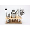 8pcs Stainless Steel Cocktail Shaker Mixer Drinker with Wood Holder Stand Drinking Tool 750ml