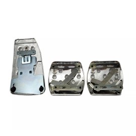 1clickautoacc 3 Pcs Blue Chrome Manual Car/Suv Brake Gas Foot Pedal Pads Covers Non Slip