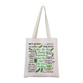 MNIGIU Funny Pickle Gift Pickle Tote Bag Pickle Lover Gift Pickle Girls Gift Food Cucumber Gift Vegetarian Gift (Pickle Tote)