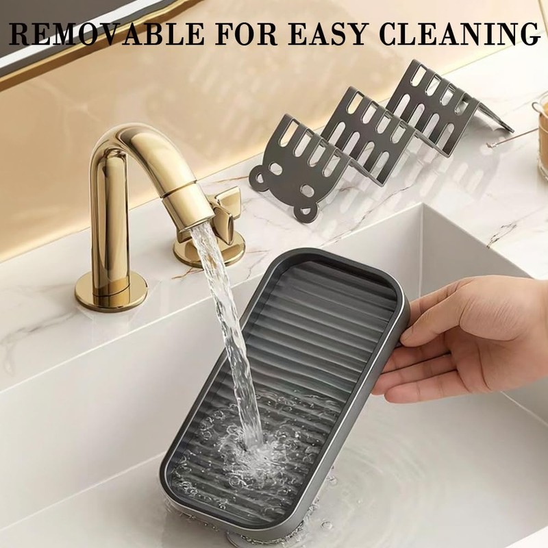 2 Pack Soap Dish Holder, Self-Draining Shampoo Bar Holder for