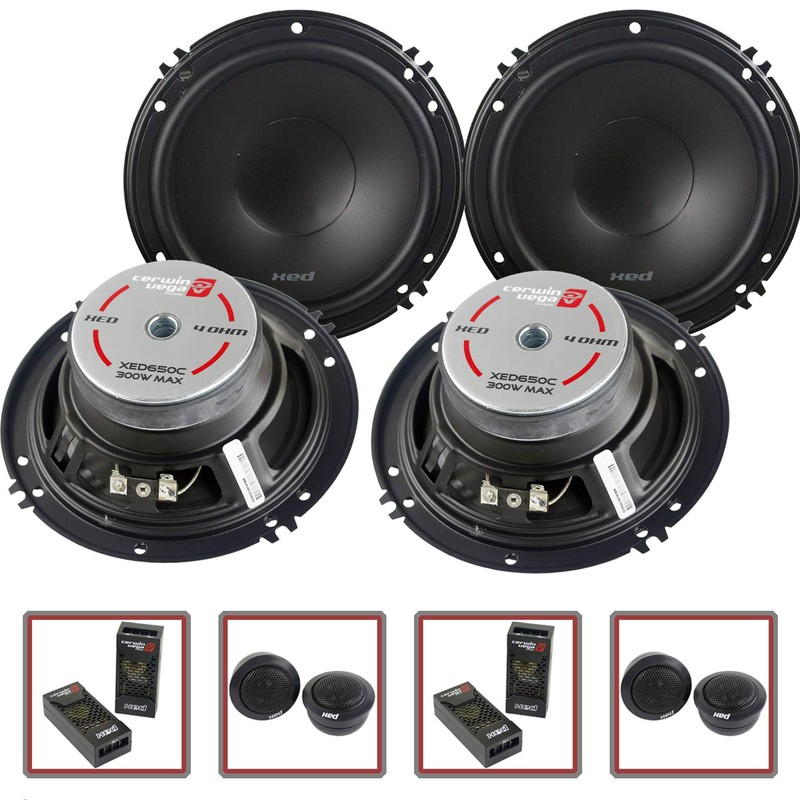 2 Pair Cerwin-Vega XED650C 6.5" 300W 2-Way Component Speaker System