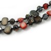 Avalaya Long Shell Nugget and Ash Grey Faceted Glass Bead