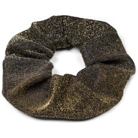 styleBREAKER Ladies XXL hair tie made of soft glitter fabric, elastic, scrunchie retro style, braid 04027047, Colour:Gold