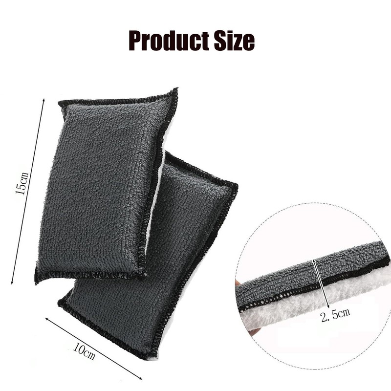 2Pcs Car Interior Scrubbing Sponges, 15×10x2.5CM Microfiber Auto Detailing Scrub