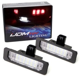 iJDMTOY OEM-Fit 3W Full LED License Plate Light Kit Compatible With Ford 2011-14 Mustang, 2009-18 Flex, 2008-17 Focus, Powered by 18-SMD Xenon White LED Diodes