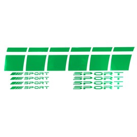 X AUTOHAUX 1 Set Square Wheel Rim Decal Stripe Reflective Wheel Decals Stickers Green PET