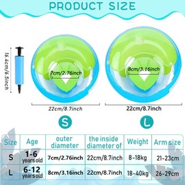 Jaheem Swimming Armbands, Swimming Armbands Children (S 1-6 Years) (L 6-12 Years) Swimsafe Device Children, Swimming Aid Device for Beginners for Girls Boys