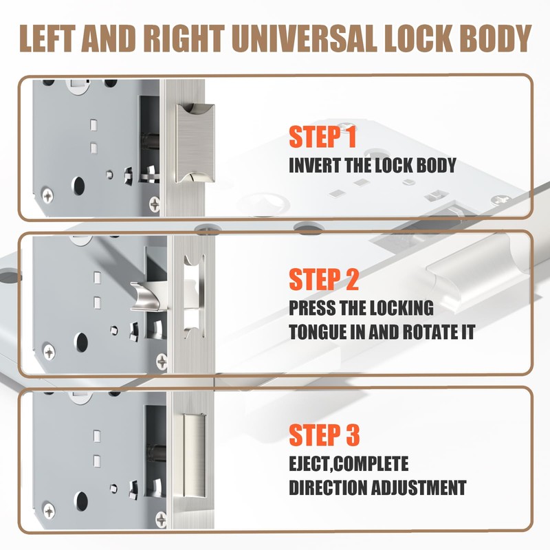 Bwintech Satin Nickel 7250 Mortice Lock Stainless Steel Euro Hole