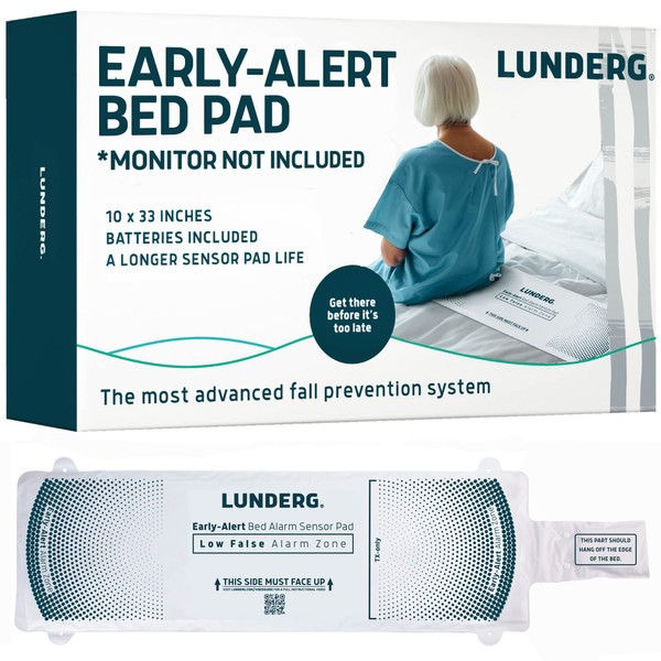 Lunderg Early-Alert Bed Alarm Pad - Pager Not Included - Wireless Pad with Pre-Alert Smart Technology - Make Life so Much Easier