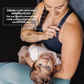 Dream High Impact Women's Nursing Sports Bra - Adjustable Maternity Sports Bra - Hands Free Pumping Bra - Black Sports Bra (XXL)