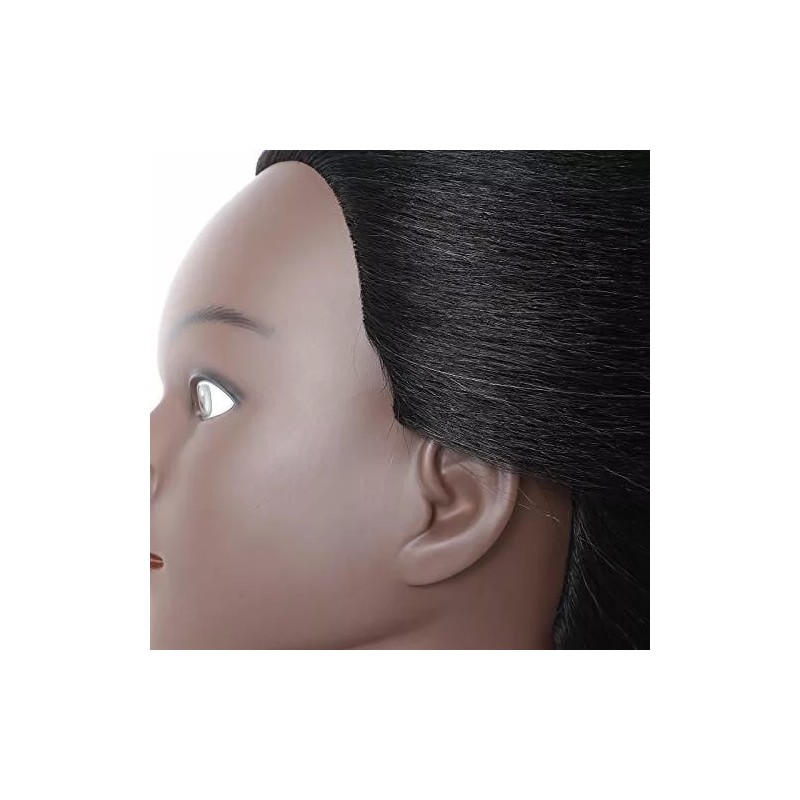 Maniqui Cabeza Cabello Natural Negro 40 Cm