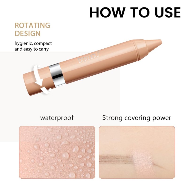 Concealer Stick Crayon, Fair Light Shade Makeup Concealer Pen for