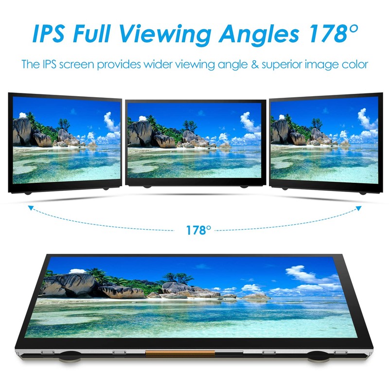 HMTECH 7 Inch Raspberry Pi Screen 800x480 HDMI Portable Monitor