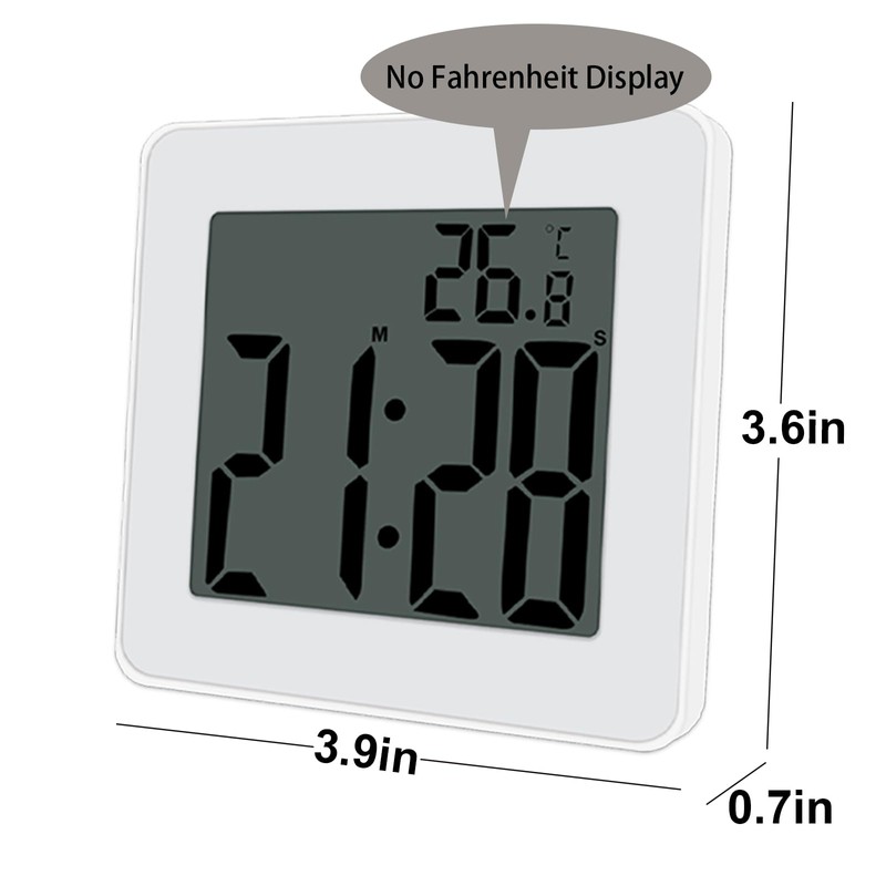 CENTOLLA Digital Shower Clock, Large LCD Display Waterproof Timer for