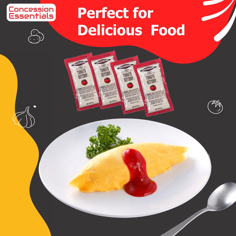 Brickman's Ketchup Packets, 9 Grams, Pack of 100