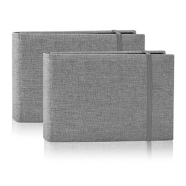 YONOVO 2PACK 4x6 Photo Album, 4x6 100 Pockets Linen Cover Photobook Small Capacity Pictures Book Easy to Classify and Portable for Wedding Family Baby Vacation (Grey)