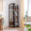 YMYNY 5-Tier Corner Shelf, Freestanding Corner Bookcase with 6 Wooden