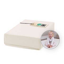 Ehrenkind® Fitted sheets for baby cot, 100% organic cotton fitted sheet, breathable fitted sheet (160 g/m²), material Oeko-Tex 100 certified, 140 x 70 cm, natural