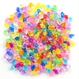 JCBIZ 1000pcs Fake Crushed Ice Rocks Decorative Plastic Ice Cubes Ice Blocks Vase Fillers for Home Party Wedding Decorations (Mixed Color)