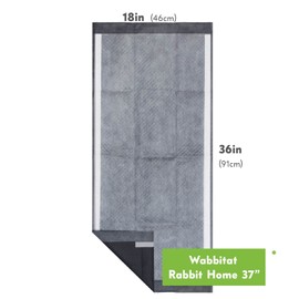 Paw Inspired Disposable Guinea Pig Cage Liners | Bamboo Charcoal Odor Controlling | Super Absorbent Liners Pee Pads for Ferrets, Rabbits, Hamsters, and Small Animals (36x18 (Wabbitat 37") - 16 ct)