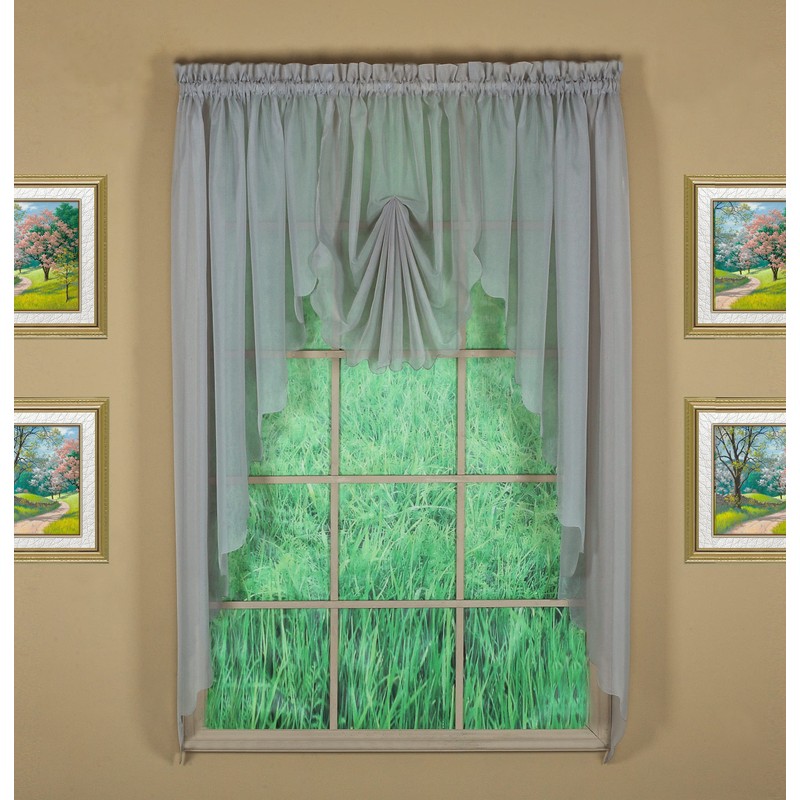 Today's Curtain Emelia Original Voile Fan Insert, Grey, 30" W