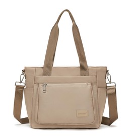 JIANLINST Women Handbag Casual Hobo shoulder Bag Multi Pockets Crossbody Messenger Bag for Work Shopping Travel Khaki
