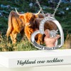 YAFEINI Highland Kuh Halskette für Mädchen 925 Sterling Silber Schottland