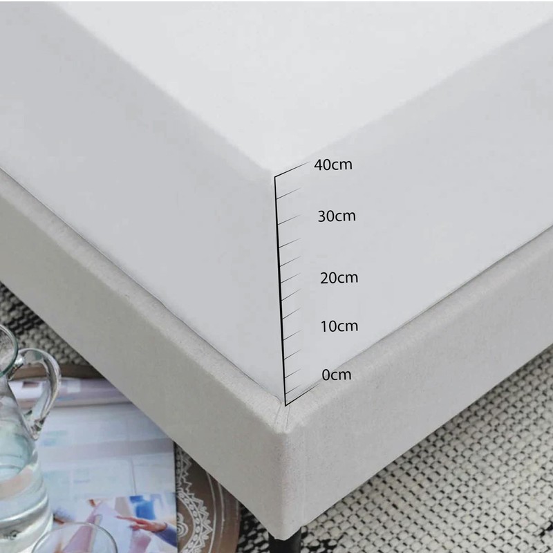 Ev Dekor Double Fitted Sheet Soft 100% Microfiber 40cm extra