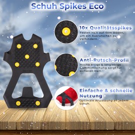 Non-Slip Shoe Spikes Eco - Langlauf Schuhbedarf Ice Grips Shoe Claws - Non-Slip Ice Spikes for Shoes and Boots - Non-Slip Spikes Smooth Ice - Spikes for Covering - Grödel (S (35-37))