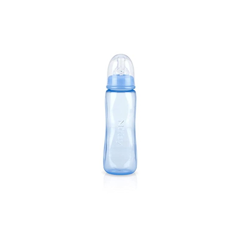 Nuby Standard Neck Tinted Bottle, 8 Ounce, Blue