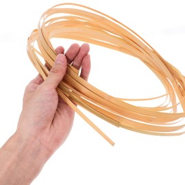 TEHAUX 4 Rolls Cane Strips for Weaving, 0.3/0.5/0.8/1cm Wide Thin Flat Cane Reed, Natural Wood Strips for DIY Basket Weaving, Chair Weaving Material, 30 Feet Long, Beige