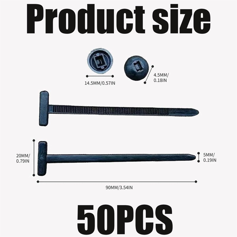 50 Pcs Nylon Universal Cable Tie Buckle, Self-Locking Nylon Zip