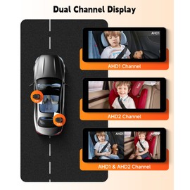 6.86'' Baby Car Camera for Seat HD Bual Rear Facing for Baby, Rimoody Car Camera for Baby Night Vision Wide View Angle Reusable Sucker Bracket, Easy Install 360° Adjustable