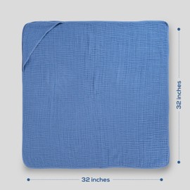 LILY O LAUREL Muslin Hooded Baby Towels for Newborns, Toddler Bath Towel, 100% Cotton – 6 Layers Super Soft Absorbent Breathable, Baby Bath Towel, 32"x32", Newborn Essentials – Pack of 2