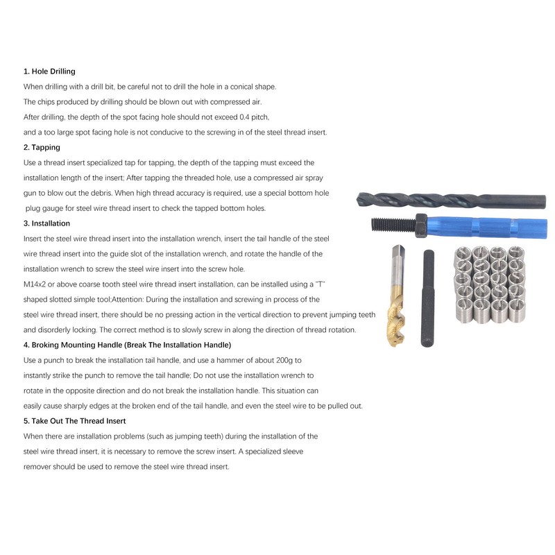 24Pcs Metric Thread Repair Kit M10 X 1.5 X 2D