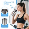 VALESKA Stainless Steel Protein Shaker Bottle, 20-Ounces, Insulated, Leak Proof,